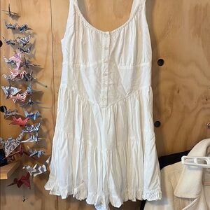 NWOT Aerie White Button-Front Romper
